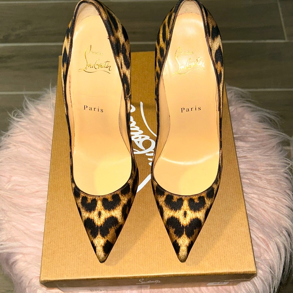 Christian Louboutin So Kate 120 Satin Leopard